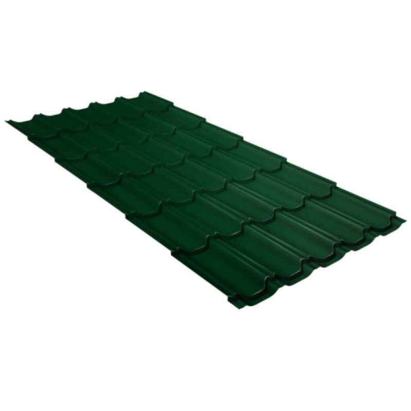 Металлочерепица Grand Line Kredo Satin RAL 6005 зеленый мох