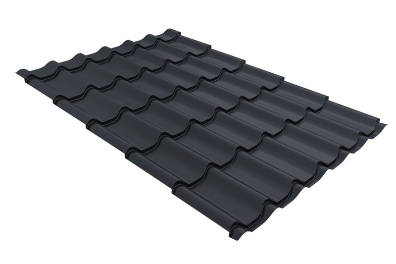 Металлочерепица Grand Line Classic Velur Х RAL 7024 мокрый асфальт