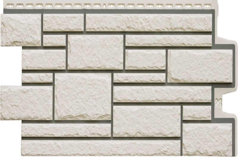 Фасадная панель Grand Line Камелот Design молочный со швом