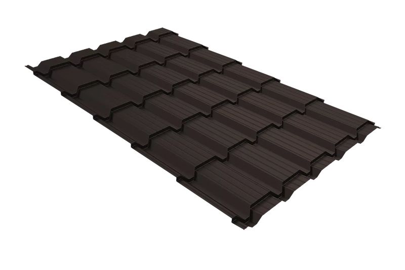 Металлочерепица Grand Line Quadro PurLite Matt RAL 8017