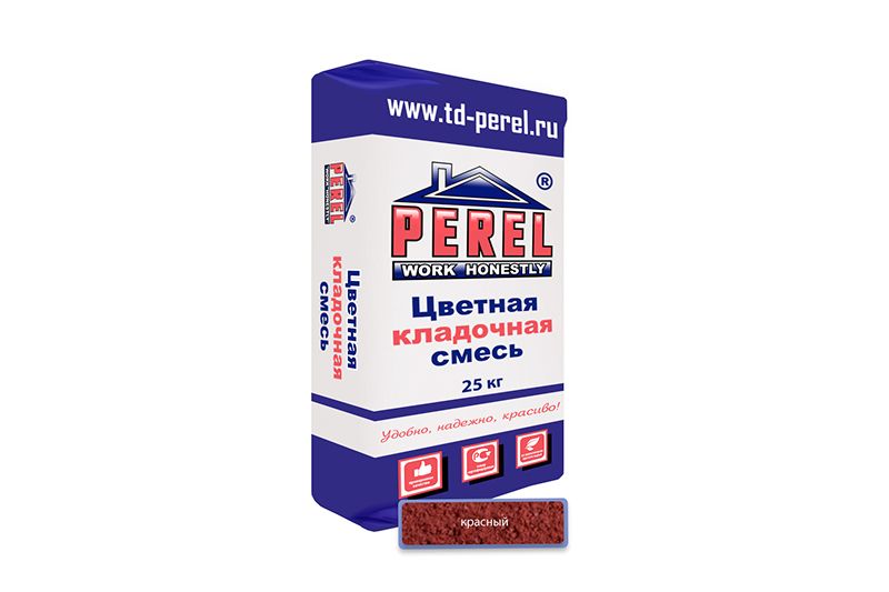 «Perel NL», применяются для кладки кирпича с водопоглощением до 5 %. (Подходит для гиперпрессованного кирпича)цветные кладочные растворы, 0160 красная