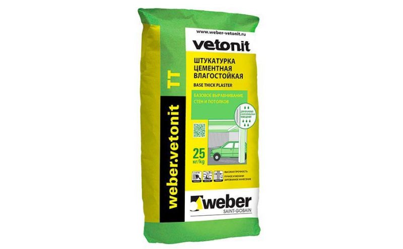Штукатурка для предварительного выравнивания weber.vetonit TT, 25 кг