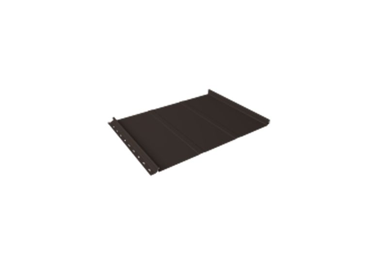 Кликфальц Line Grand Line 0,5 GreenCoat Pural BT с пленкой на замках RR 32 темно-коричневый (RAL 8019 серо-коричневый)