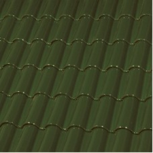 Керамическая черепица маленькая двухволновая ГЛАЗУРЬ BOTTLE GREEN